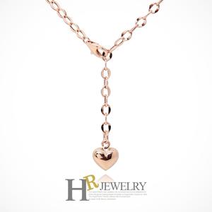 [호림쥬얼리]14K gold 골드목걸이 예쁜(HR)14K 핑크골드 할로우 9mm 통통하트 목걸이