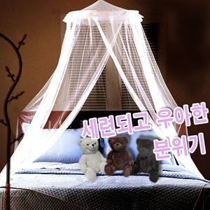 [유럽형 레이스 모기장] 방풍망/펴고접기 쉬운 원터치/세련되고 우아한침대사용가능 모기향 진드기