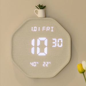 루나 헥사곤 우드 인테리어 LED 벽시계 29.5cm / 구매평 이벤트