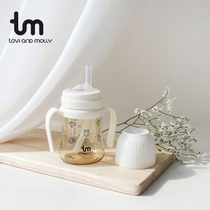 [토비앤몰리] PPSU 빨대컵 돗바니 (화이트) 180ml/280ml 그로미미 콜라보 브랜드