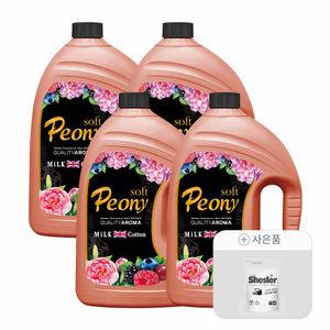밀크코튼 고농축 섬유유연제 피오니향 3.06L 4개 (+쉬슬러 캡슐세제 5개입)