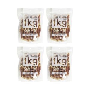 테비 사사미 1kg 오리스틱 x4봉 대용량 강아지간식