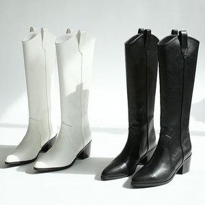 N 천연소가죽 네임드 웨스턴 롱부츠
