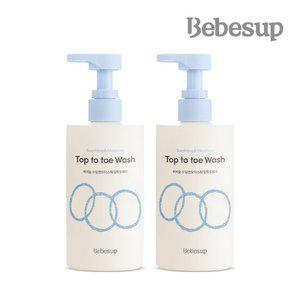 베베숲 유아수딩앤모이스춰 탑투토워시 300ml 2개+선클렌징티슈 10매 2팩 증정