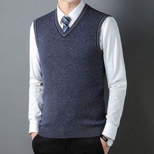 마킷3 남자조끼 캐쥬얼 가을 봄 민소매 상의 브이넥 니트 풀오버 도톰 비즈니스 리카4