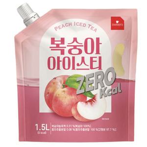 스위츠 복숭아 아이스티 제로 칼로리 1.5L x 3개 /대용량 파우치 액상 에이드