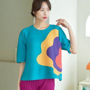 [라포르비] 플리츠 물감배색 반팔티