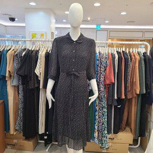 [올리비아하슬러]주름배색원피스OHDFOP201BK