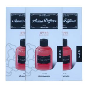 산도깨비 실내용 디퓨저 방향제 교체용 200ml 3개 블랙체리 