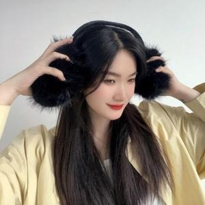 [라일리] Rly 쁠리즈 방한 귀마개 스타일 겨울이어머프 방한털귀마