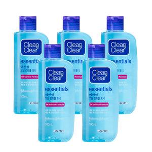 클린앤클리어 에센셜 오일 컨트롤 토너 100ml X5개