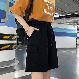 [삭스팡]카고 스트링 특양면 5부 밴딩 팬츠