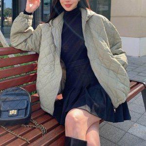 [옷자락]여자 퀼팅 기본핏 후드집업 하프야상 패딩점퍼_P381908917