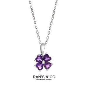 [RAN'S&CO][란스앤코] RAN`S&CO 천연자수정 하트크로버 목걸이