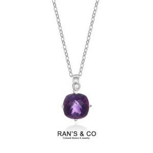 [RAN'S&CO][란스앤코] RAN`S&CO 천연자수정(1.5캐럿) 스퀘어 목걸이