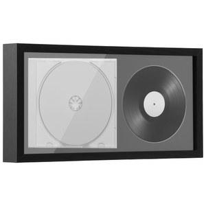 액자 브래킷 후크가 있는 목재 CD 디스플레이 프레임 우아한 이중 그루브 케이스 견고한 보호 디스크