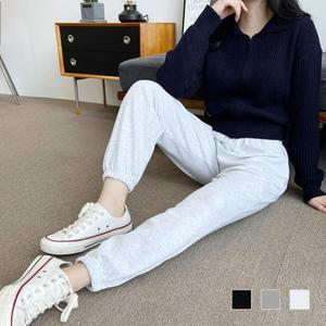 [BZJKFTSJ_4B]여성바지 배기 면 코디 밴딩바지 밴딩