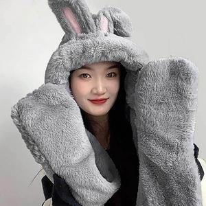 [JHQS89ZE_4B]그레이 머플러 일체형 후드숄머플러