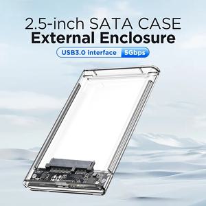 투명 외장형 하드 드라이브 2.5인치 HDD SSD 케이스 Micro-B-USB3.1 4TB 하우징 호환 UASP SATA III 노트북