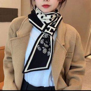[기타]H 도트 데일리 롱 고리 클래식 니트 쁘띠 목도리 머플 (WFH48UB)
