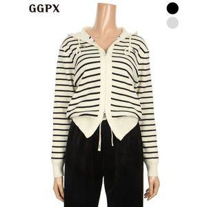 [GGPX]투웨이 골지 후드 단가라 니트 가디건  GNHKGB41F _P388102750