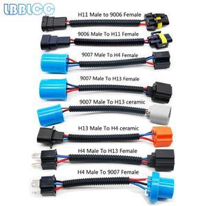 1PC H11 9005/9006 9007 H4 어댑터 남성 변환 커넥터 배선 하네스 헤드 라이트 안개등 플러그 케이블 소켓