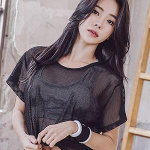 (제스트)시스루티셔츠 망사 여자크롭티 메쉬 레이어드티