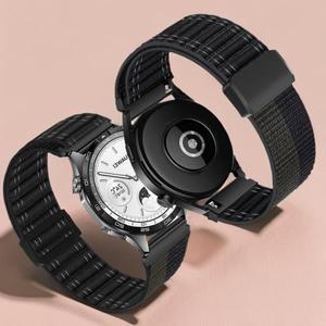 삼성 갤럭시 시계 7 6 5 4 용 20/22 마그네틱 스트랩 기어 S3 클래식 40mm44mm 밴드 나일론 교체 손목