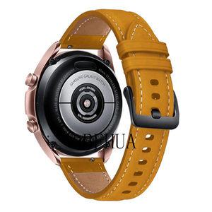 정품 가죽 스트랩 시계 밴드 삼성 갤럭시 워치 3 45mm 오리지널 손목 밴드 Amazfit GTR 2 용 퀵 릴리스 팔