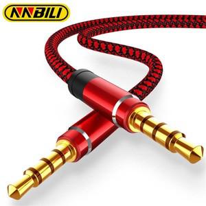 고음질NNBILI 1.5M 잭 3.5mm  케이블 나일론 브레이드 자동차 AUX 헤드폰 익스텐션 코드 전화 MP3 헤드셋