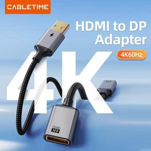 호환 CABLETIME HDMI DP 케이블 어댑터 XBox TV 모니터 프로젝터 스위치 PS4/5 노트북용 비디오  디스플레