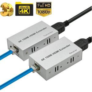 호환 Cat6/7 이더넷 케이블 HDMI 익스텐더 PS4 노트북 PC TV용 비디오 익스텐션 송신기 리시버 4K 30Hz 100