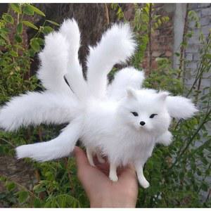 구미호 인형 같은 장식 01 장 새끼 흰색 꼬리 길이 14CM 피규어