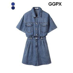 [하프클럽/GGPX]캐주얼 데님 숏 점프수트 (GP5OP044F)