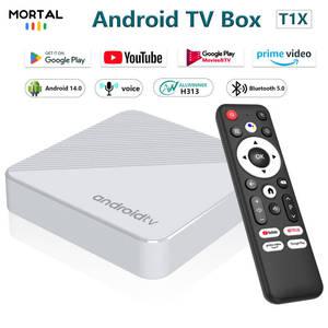 셋톱박스 Mortal 안드로이드 TV Box T1X 14 BT5 16GB 245G WIFI 4K 미디어 플레이어 박스 Play Store 고속
