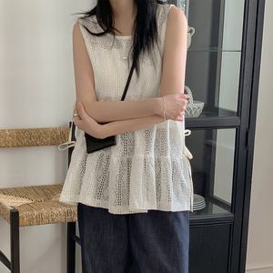 [데일룩] 뮤잉 크로셰 뷔스티에 티셔츠 셋업 SET2872