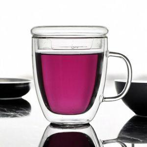 7day 뚜껑 내열 유리컵 430ml 이중 글라스 보온 보냉