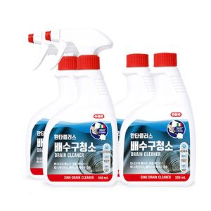 환타플러스 배수구청소 550 mL x 4  배수구 배수관 싱크대 세정제 세제