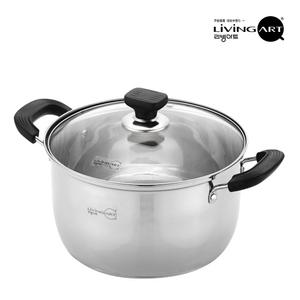 바닥3중 리빙아트 제로 IH 스텐냄비 양수 24cmㅣ인덕션겸용 라면 찌개 국냄비