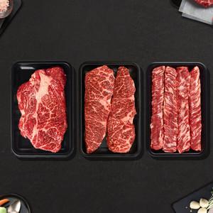[냉장] 소고기 3종 세트 600g (등심.살치.갈비살) / 전용 패키지 포장