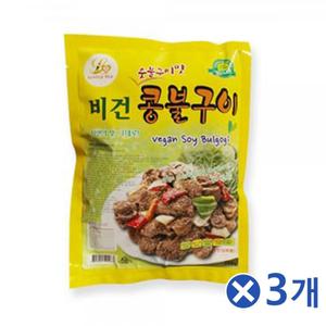 QroeR 콩과 현미로 만든 콩고기 비건콩불구이 750g(250gX3p) 무오신채 비건푸드 채식 채식식단 채식만두