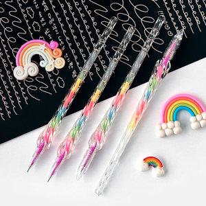일정문구 크리스탈레인보우중성펜 (0.5mm) 유니크한 다꾸 컬러펜 무지개 볼펜 예쁜 젤펜