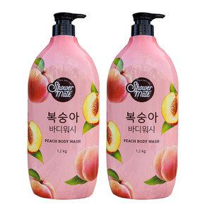 샤워메이트 내추럴 복숭아 바디워시 1.2kg 2개