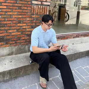 남자여름니트 남성반팔니트 카라 꽈배기 데일리 여름