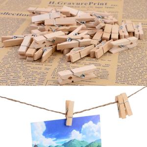 인테리어용 미니나무집게 사진줄집게 포토걸이 우드 2.5cm