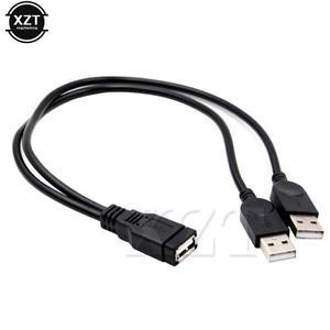 USB 2.0 남성 USB 여성 2 더블 듀얼 전원 USB 여성 분배기 연장 케이블 허브 충전 프린터