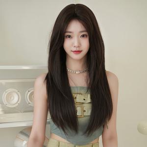 키라비 가발 여성 통가발 레이어드 컷 C컬 스트레이트 긴머리 69cm KPE0438