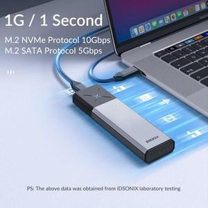 IDsonix Nvme SSD 케이스 M2 SATA 30 듀얼 프로토콜 PCIE NGFF 외장 하드 드라이브 박스  호환 노트북 PC용