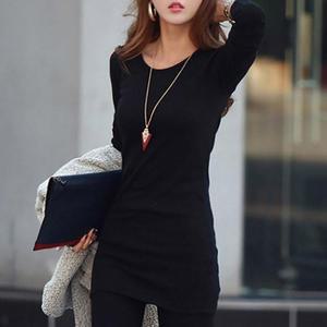 [IXHIP1WI_4B]모던 라운드 면 원피스 기본 레이어드 원피스