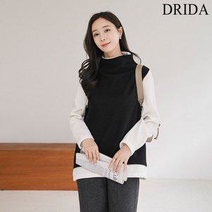 [엄마옷드리다] 여성 겨울 겉기모 배색 하이넥 반목 빅사이즈 티셔츠 40 50대 미시 중년여성 .._P385190758